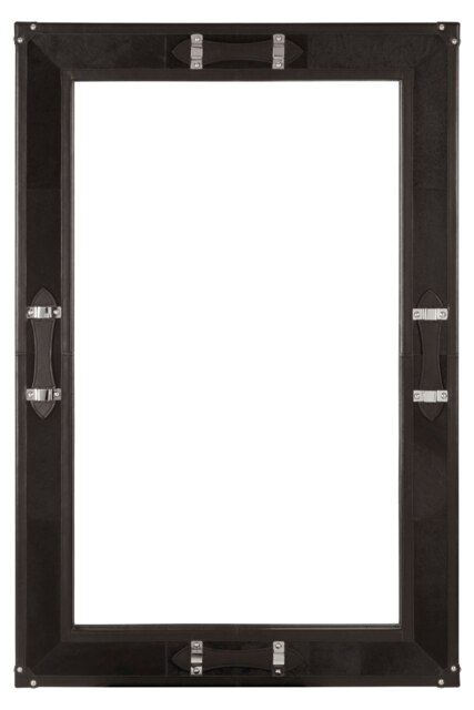 Timeless Design Leather Frame Mirror, Versatile Hallway Mirror For Livingroom, Modern Bedroom Wall Mirror Black