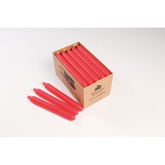 Essential 7 Hour Candles Red 25pk - One Colour - One Size