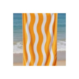 Dyzi Wavy Stripe Cotton Beach Towel Soft Absorbent Quick Dry 70x152cm