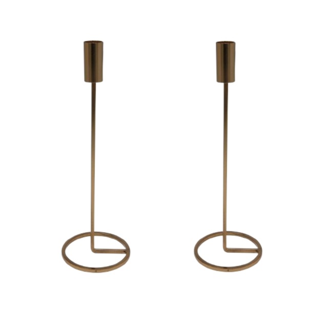 Metal Candlestick Taper Candle Holder Stand Home Decor Wedding Table Centrepiece Multi 2x Gold 31cm