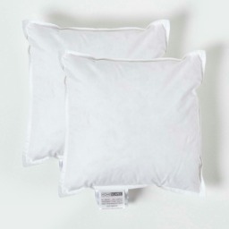"Homescapes Luxury Duck Feather Cushion Pad Insert Inner 35 x 35 cm (14 x 14 inches) - Pack of 2 White 35 x 35 cm (14 x 14"")"