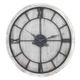 Williston Wall Clock - Metal - Wood - L5 x W60 x H60 cm - Silver - White White