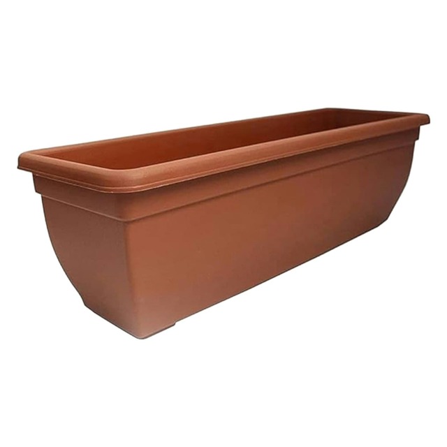 1 x Terracotta 60cm Bellpot Trough Winchester Plastic Plant Flower Pot For Windows, Gardens & Patios Brown