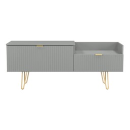Bexley 2 Drawer 2 Level Media Unit in Dusk Grey (Ready Assembled) Grey Dusk Grey