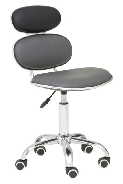 Interiors By Premier Ergonomic Black PU Home Office Chair, Comfortable Work From Home Office Chair, Movable Ergonomic Chair