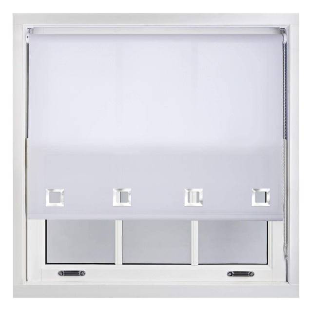 FURNISHED Daylight Roller Blinds with Large Eyelets Cut to Size Sheer Fabric White White (W) 150cm x (L) 165cm