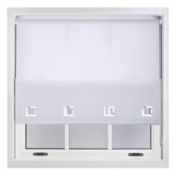 FURNISHED Daylight Roller Blinds with Large Eyelets Cut to Size Sheer Fabric White White (W) 150cm x (L) 165cm