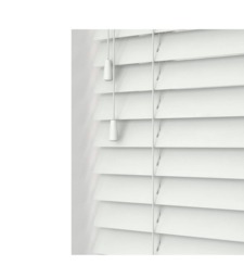 75cm Ultra White Wooden Venetian Blinds With Strings (130cm drop) White White