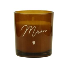 Personalised Amber Glass Candle Brown
