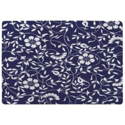 White Flowers On Navy Rug Multi