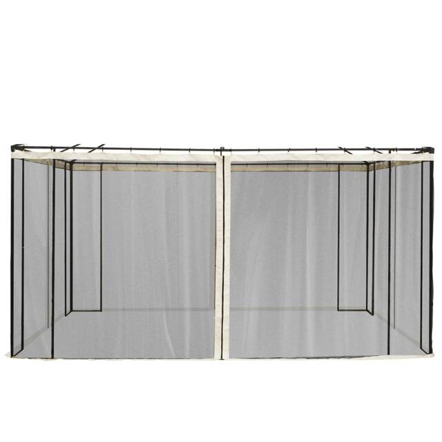 Outsunny 352 x 207cm Universal Replacement Gazebo Mesh Netting Screen Walls White