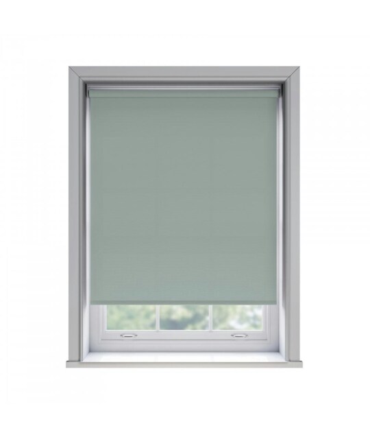 140cm No Drill Duck Egg Blue Thermal Blackout Roller Blind (170cm Drop) Blue