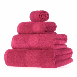 Homescapes Turkish Cotton Raspberry Bath Towel Set