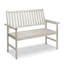 Vonhaus Murcia Wooden Grey Garden Bench 2 Seater