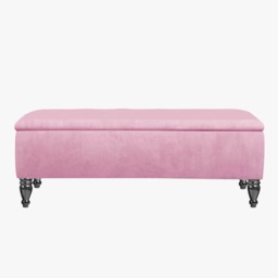 Lisbon Plain 180cm Ottoman Storage Bench - Plush Velvet Shoe Bench - Pink Upholstery Footstool with Storage