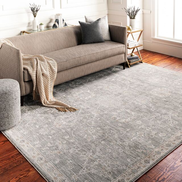 LIVABLISS Avant Garde-Vintage Traditional Boho Fringe Rug 200 x 290 cm Beige Blue Brown