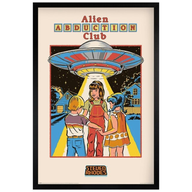 Black Wooden Framed Steven Rhodes (Alien Abduction Club) Maxi Poster Multi