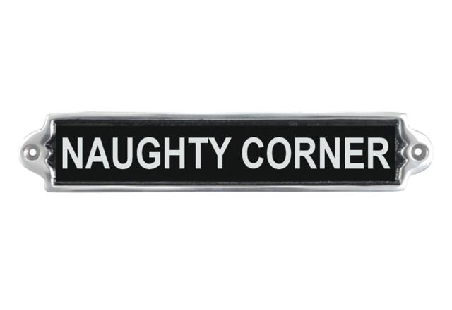 """Naughty Corner"" Wall Plaque - Aluminium - L1 x W25 x H6 cm"