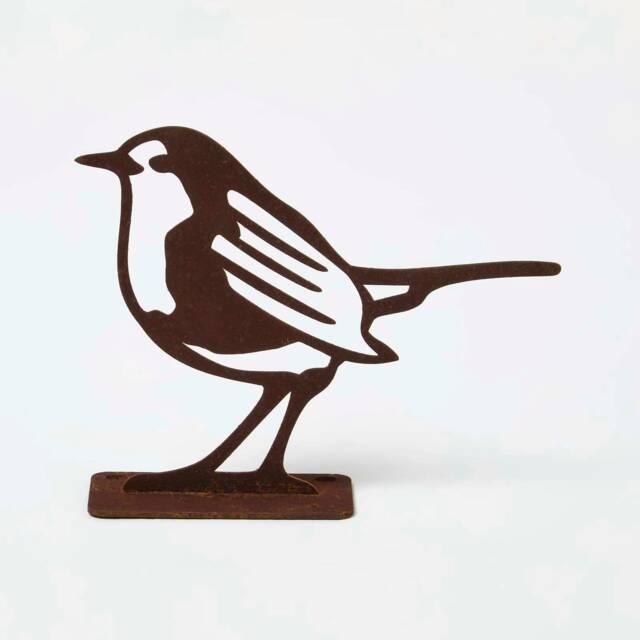 Homescapes Steel Robin Fence Topper Brown L12.5 x H10 x W3.4 cm 1