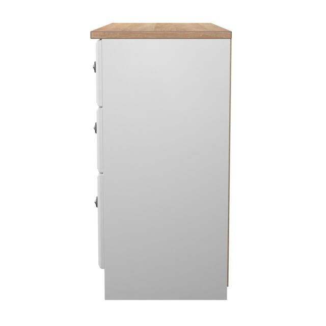 Surrey 6 Drawer Wide Chest of Drawers in White Ash & Bardolino Oak (Ready Assembled) White White Ash & Bardolino Oak
