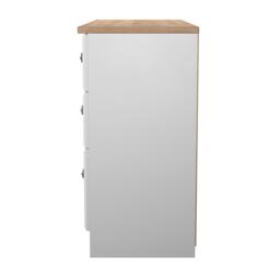Surrey 6 Drawer Wide Chest of Drawers in White Ash & Bardolino Oak (Ready Assembled) White White Ash & Bardolino Oak