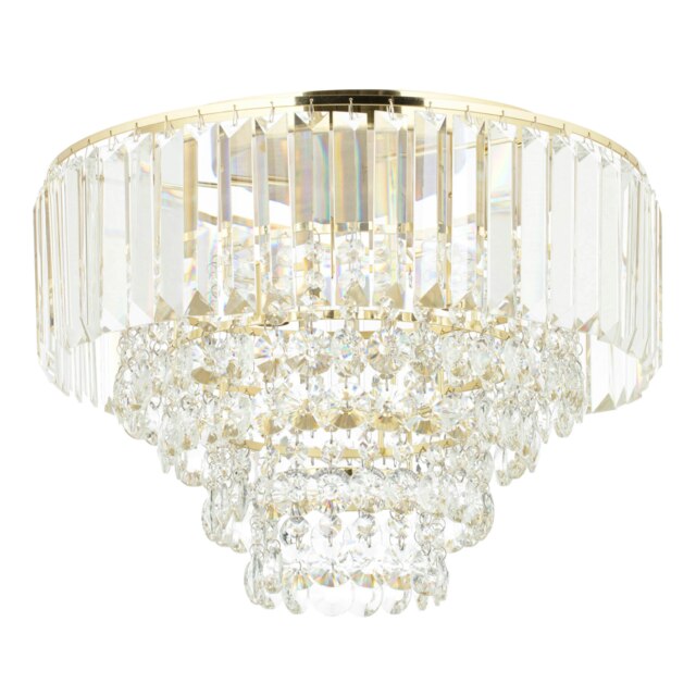 BHS Paladina 3 Light Flush Ceiling Light Gold Satin Brass 1