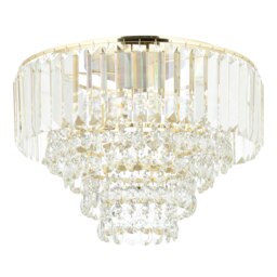 BHS Paladina 3 Light Flush Ceiling Light Gold Satin Brass 1