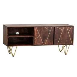 Jusleen Solid Mango Wood Large Tv Unit Brown 1
