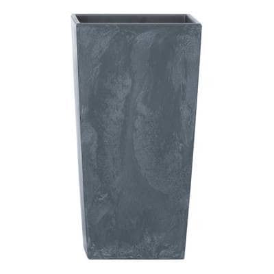 Urbi 30cm Concrete Effect Square Planter with Internal Insert Black Black & Set of 1 1