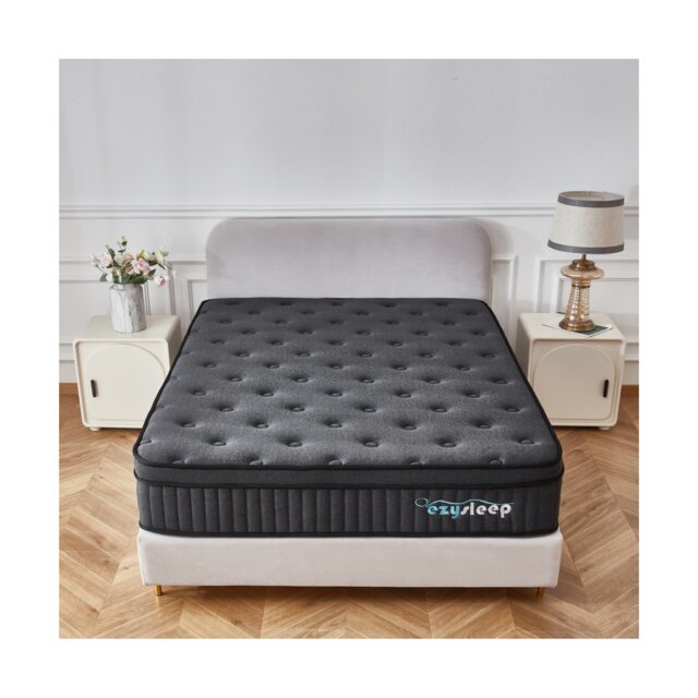 Ezysleep 24cm Onyx Spring Foam Hybrid Mattress Grey