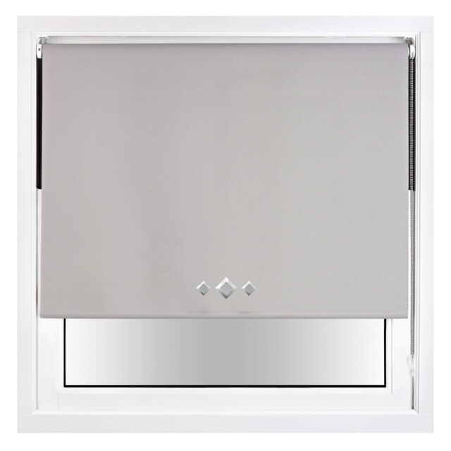 Blackout Roller Blind Diamond Eyelet Metal Fittings Grey Grey
