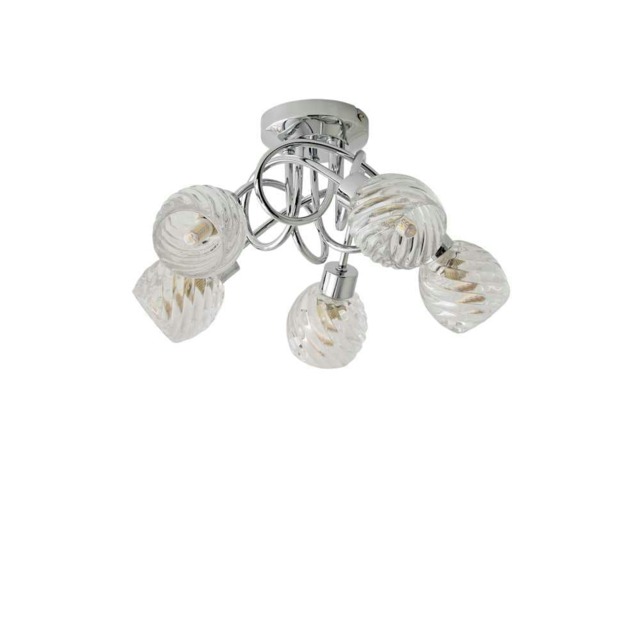 ValueLights Reyka Polished Silver Semi-Flush Light and G9 Capsule LED 3W Warm White 3000K Bulb