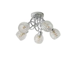 ValueLights Reyka Polished Silver Semi-Flush Light and G9 Capsule LED 3W Warm White 3000K Bulb