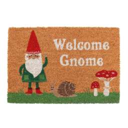 Something Different Welcome Gnome Door Mat - Natural/Red/Green - One Size