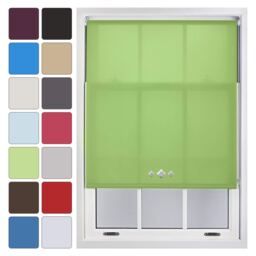 FURNISHED Daylight Roller Blinds with Triple Diamond Eyelet Cut to Size Sheer Fabric Green Green (W) 120cm x (L) 210cm