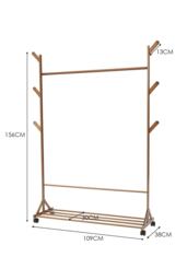 Living and Home Bamboo Garment Hat Rack with Wheels 109 W x 38 D x 156 Hcm Brown One Size