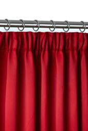 Essential Woven Thermal Blackout Pencil Pleat Curtains 168cm x 228cm Red Red Red