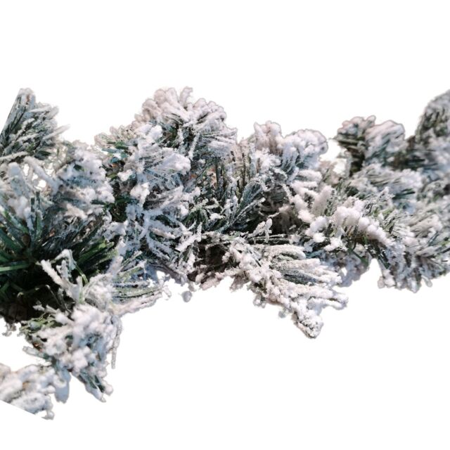 270cm (9ft) Samuel Alexander Luxury Green Christmas Snowflocked Garland