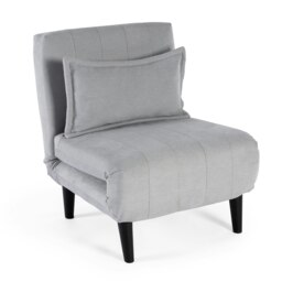 Harper 1 Seater Folding Clic Clac Fabric Lounge Futon Sofa Bed (Grey)