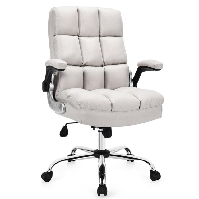 COSTWAY Executive Office Chair Ergonomic Computer Desk Chairs White