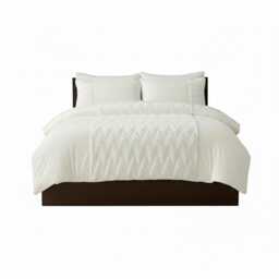 Zig Zag 3D Teddy Duvet Cover Set Ultra Soft Teddy Fleece Bedding with Pillowcases Cream Single