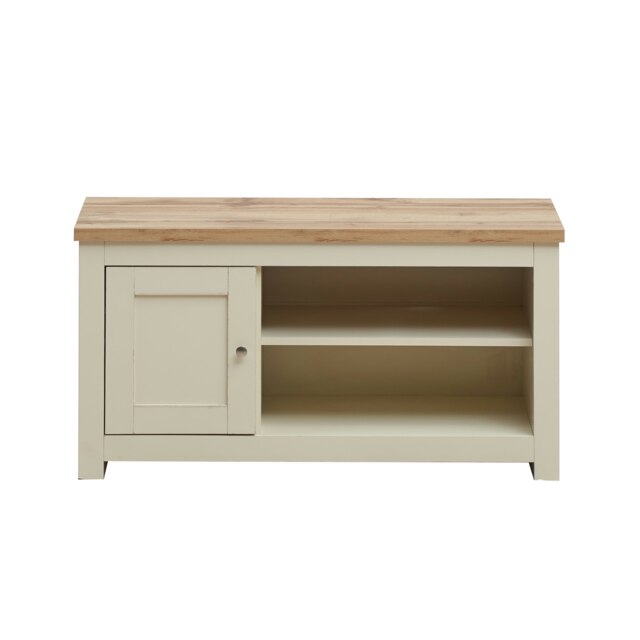 Lisbon TV Unit 1 Door & 1 Shelf Cream & Oak