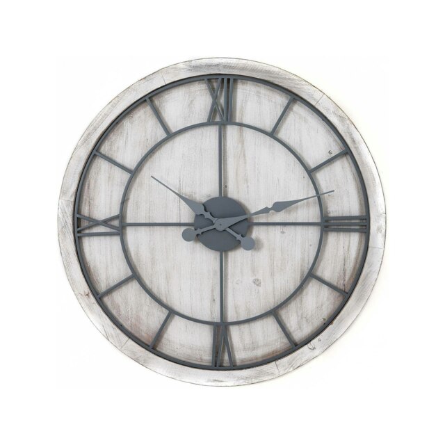 Hill Interiors Williston Wall Clock - White/Silver - 60cm x 5cm x 60cm