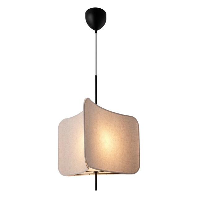 Nordlux Tinto Indoor Pendant Light Black Textile E27 Fabric Shade - Mains Powered, IP20 Black