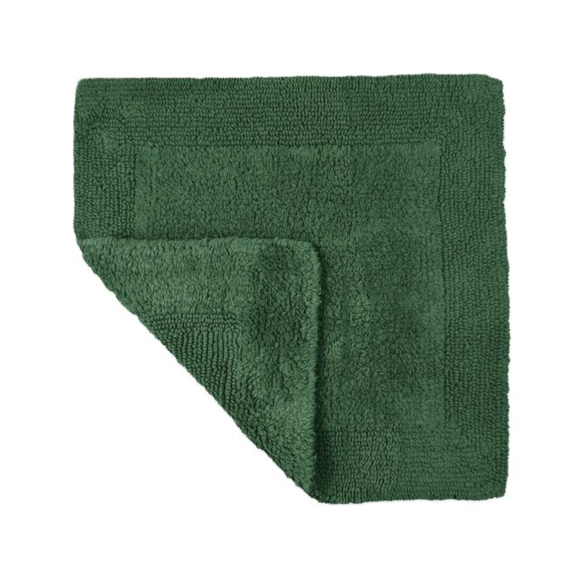 Elegance Reversible Heavyweight Square Bath Mat - Dark Green