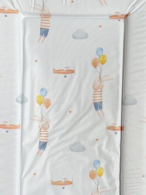 Babybase Padded Changing Mat 74 x 46cm Bunny Balloon White