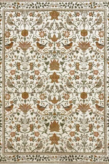 Classical Collection Secret Garden Soft Pile Beige Rug and Runner