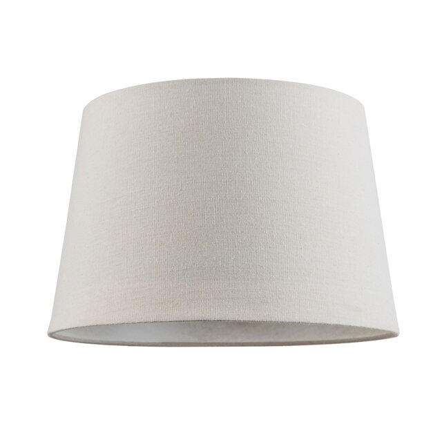 Contemporary Light Cream Linen Fabric Drum Lampshade with Cotton Inner Cream Cream 1