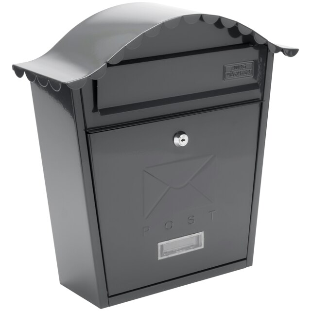 Burg-Wachter Classic Wall Mounted Galvanised Steel Lockable Weatherproof Post Box - 36x37x13cm Multi Anthracite