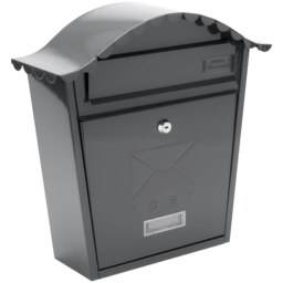 Burg-Wachter Classic Wall Mounted Galvanised Steel Lockable Weatherproof Post Box - 36x37x13cm Multi Anthracite